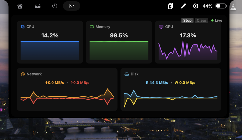 Live system stats